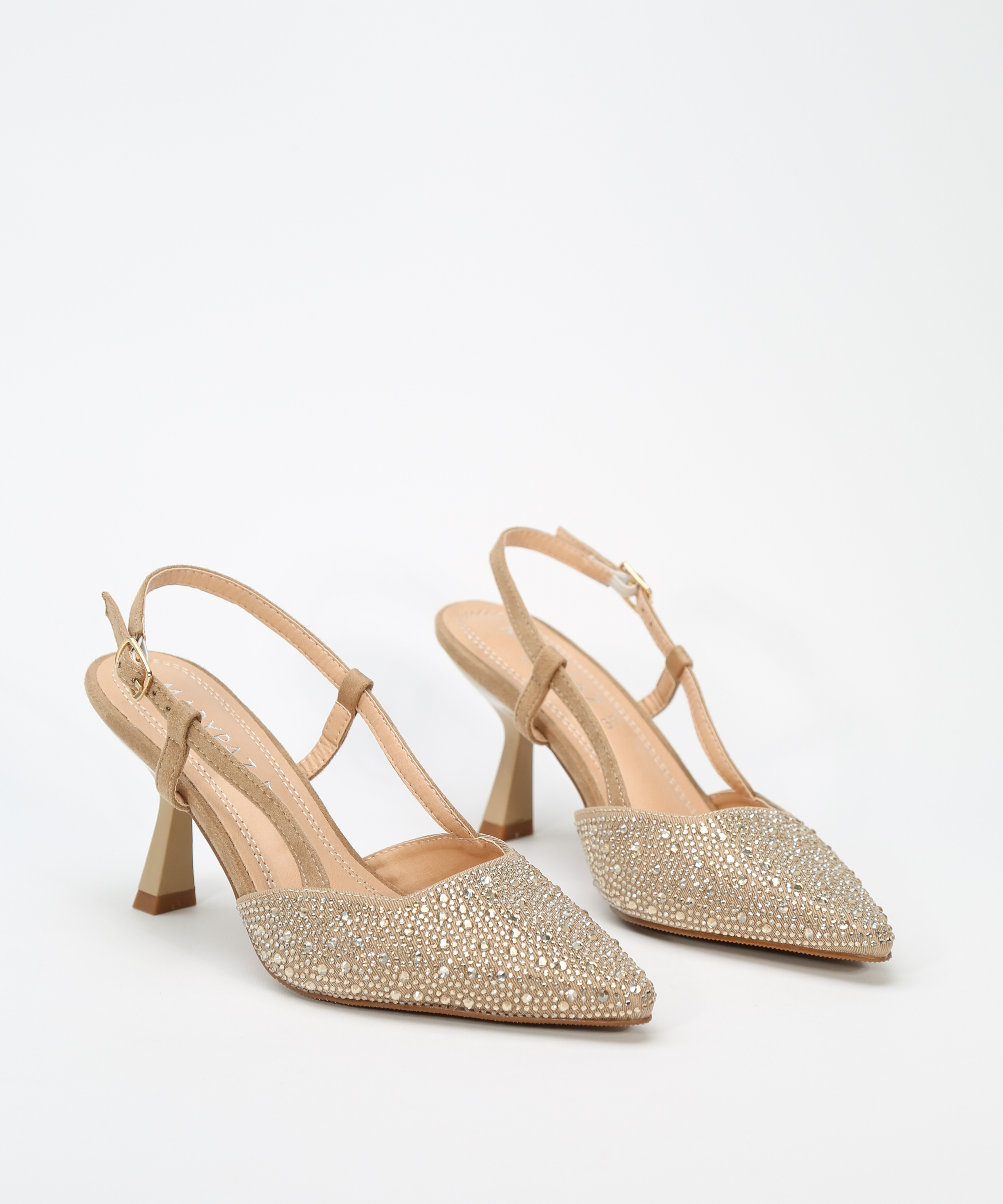 Sapatos de salto abertos com strass image number null